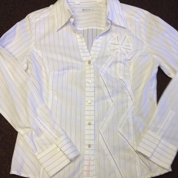 Ben Sherman pink/white long sleeve button Shirt
