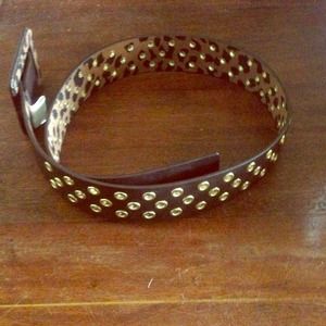 Betsey Johnson -Brown Belt with Gold Accents