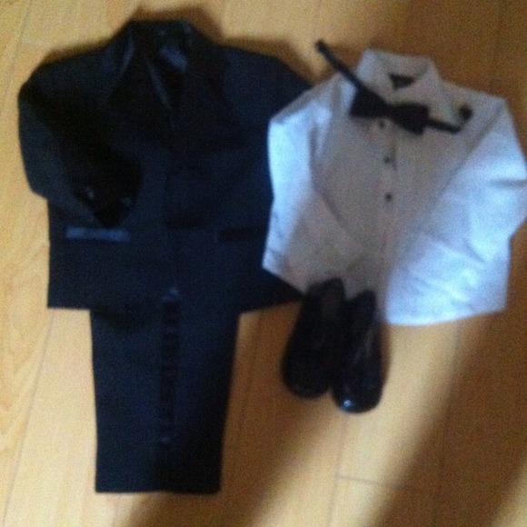 Baby Boy Toddler Tuxedo, Shirt, Bow tie, Shoes
