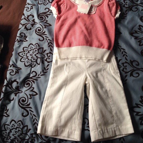 Red and white toddler Jack and Janie outfit