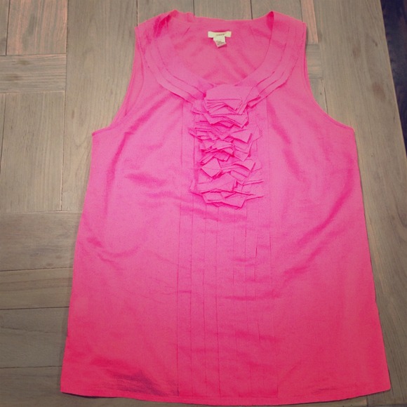 🎈SOLD🎈Crew ruffled neck top