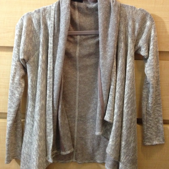 Draped open oatmeal sweater