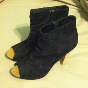 Peep toe ankle booties