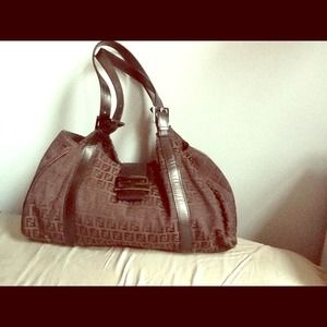 Fendi black/brown zucca purse