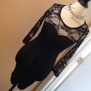 Body central black lace dress
