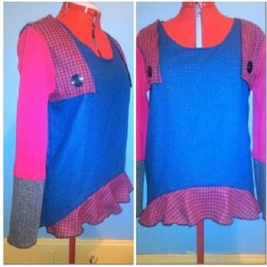 Wool color blocked sweater