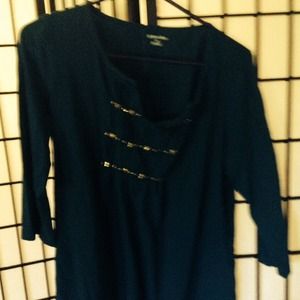 Blue sequined half sleeve top
