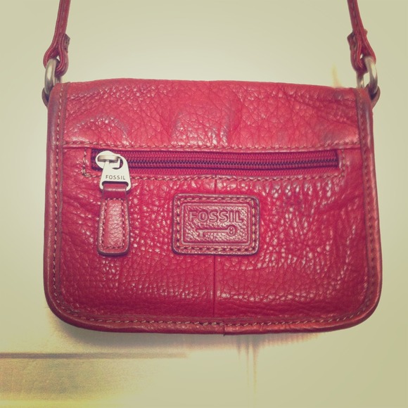 Fossil Red Shoulder / Crossbody Bag