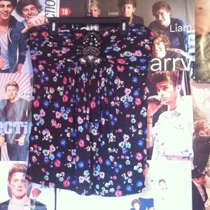 Beaded floral strapless top