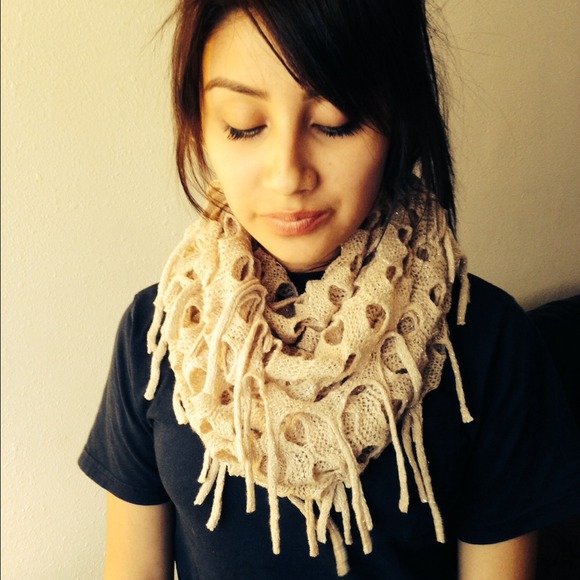 Infinite scarf.  black beige and dark brown