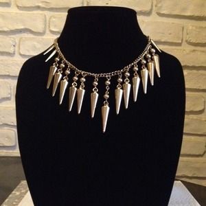 "Bad Chic" gold spiked necklace