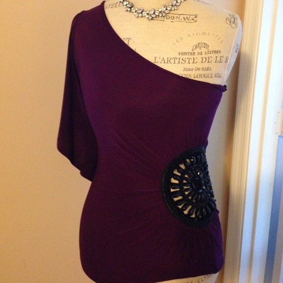 Off the shoulder purple top