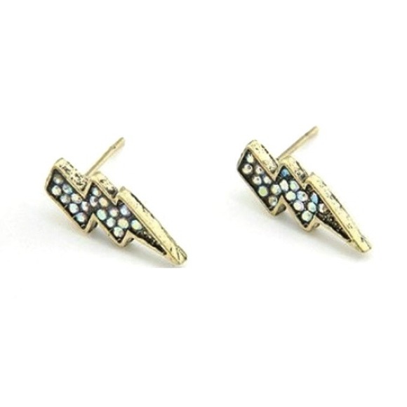 Mini Lighting Bolt Stud Earrings