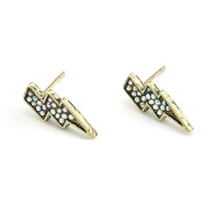 Mini Lighting Bolt Stud Earrings