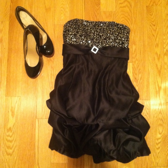 Black and silver formal dress