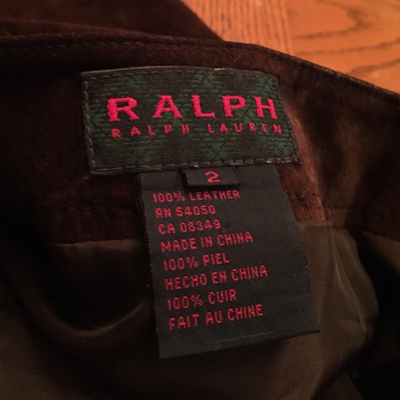 RALPH LAUREN Rich brown suede skirt - Picture 2 of 3