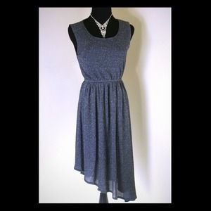 Metallic Silver Asymmetrical Alice Moon Dress NWT