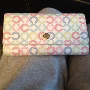 Multicolor long coach wallet