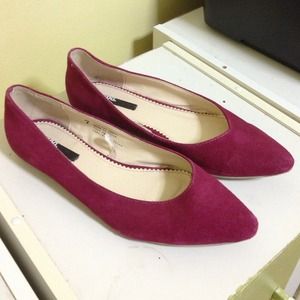 Suede Maroon Flats by BDG.