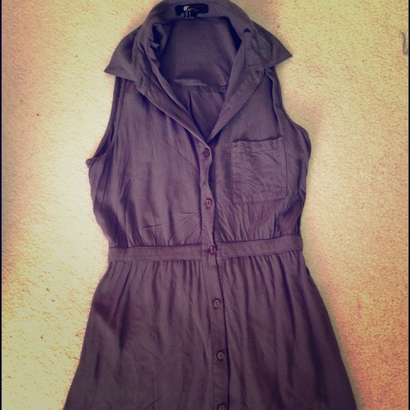 Grey button down dress