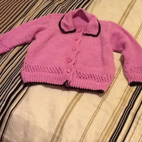 Hand knitted pure wool sweater for little girls