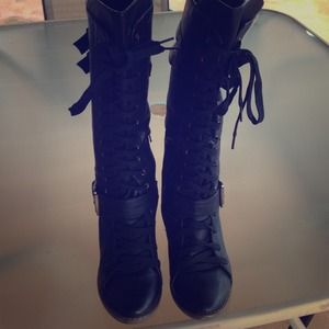 Lace up combat boots