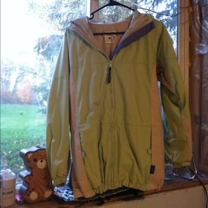 Light green Columbia rain jacket