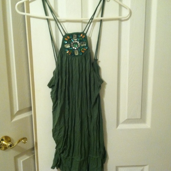 Green beaded tank