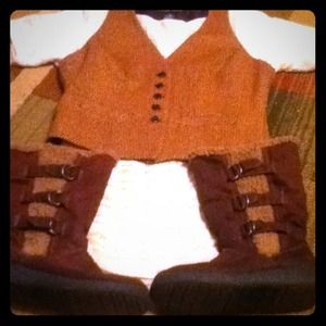 Airwalk warm brown winter boots size 6