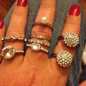 Silver tone rings