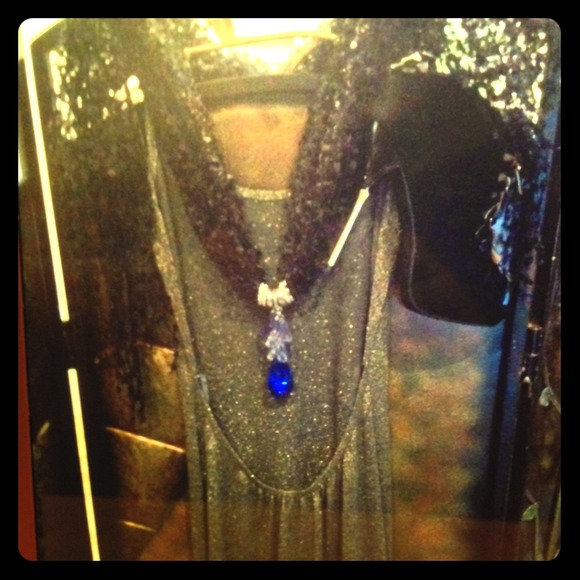 maxi metallic dress