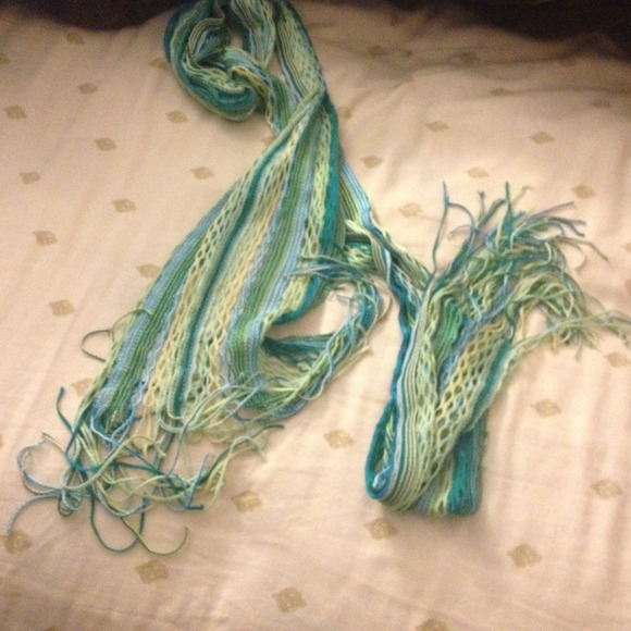 Blue green yellow scarf