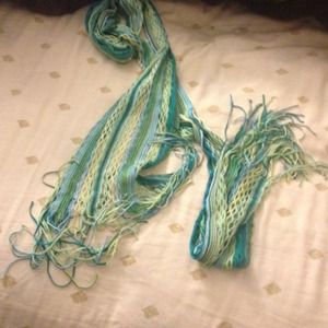 Blue green yellow scarf
