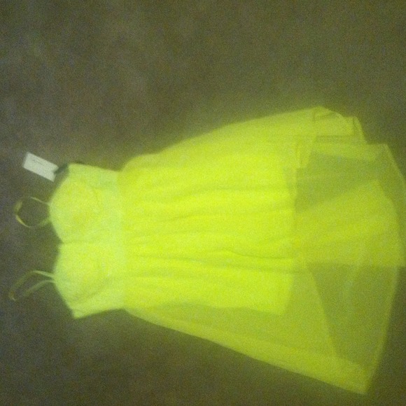 Neon green high low dress