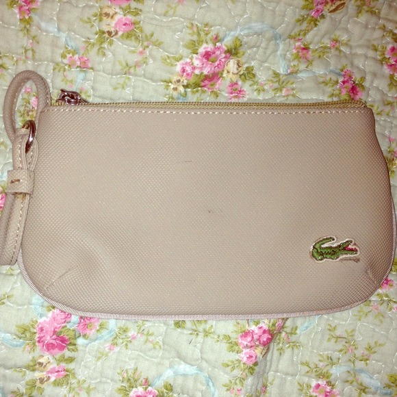 Cute Lacoste small clutch! Nude color  :-)