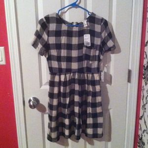 Forever 21 grunge checkered black and white dress