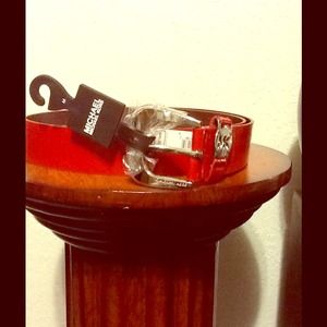 Michael Kors Red monogram leather belt