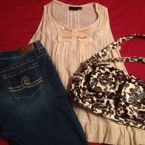 BUNDLED! Seven7 roll cuff capris - size 18