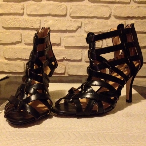 Black gladiator sandals