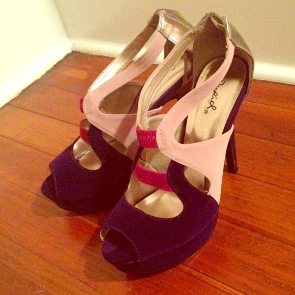 Color block heels