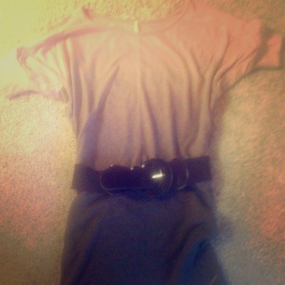 Mini sweater dress with belt