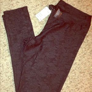 H&M Black floral lace leggings.
