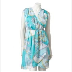 Jennifer Lopez Floral Faux-Wrap Dress