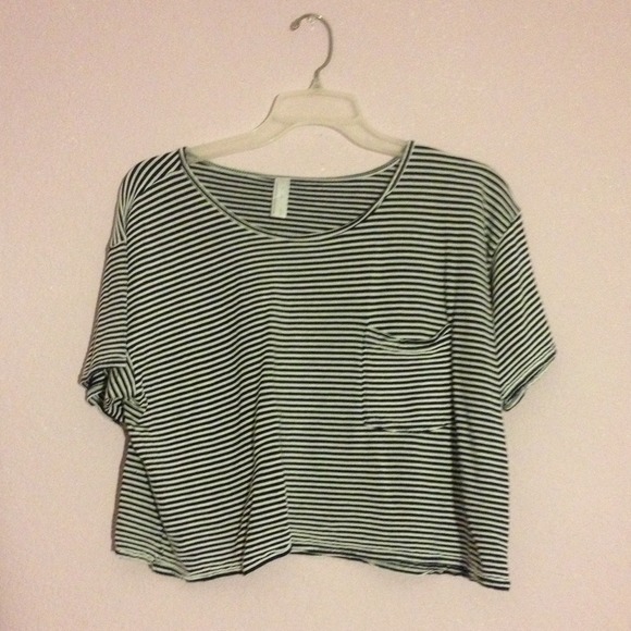 American Apparel Striped Crop Top - Picture 1 of 1