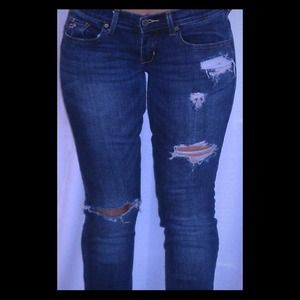 Ripped beachy skinny jeans