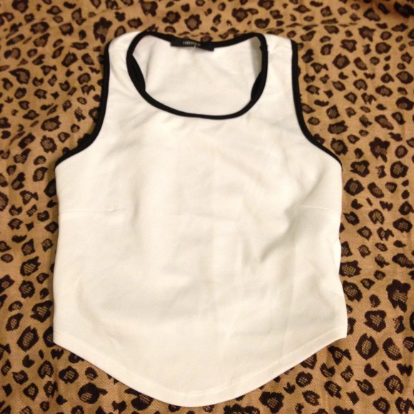 ON HOLD Black and white open back crop top