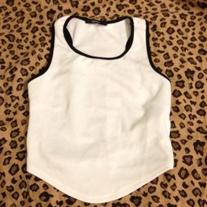 ON HOLD Black and white open back crop top