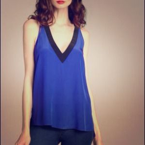Electric Blue Silk Racer Back Top