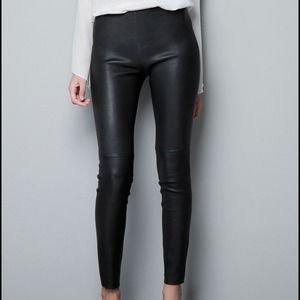 💢SOLD on eBay💢👖ZARA STRETCH LEATHER TROUSERS
