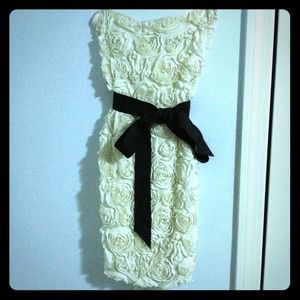 ZARA cream white knee length dress